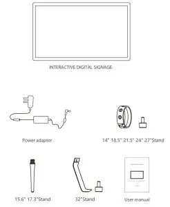 Shenzhen Electron Technology E0010 15.6-Inch Interactive Digital Signage -Package Contents