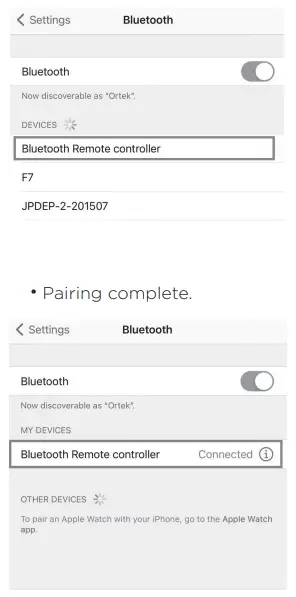 Ortek BRC200 Bluetooth Remote Control and Touchpad-FIG2