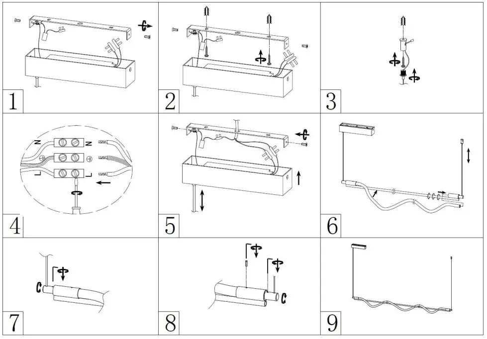 LUCCi LEDlux 020660 Lincon Dimmable Colour Switching LED Pendant - Installation Instructions