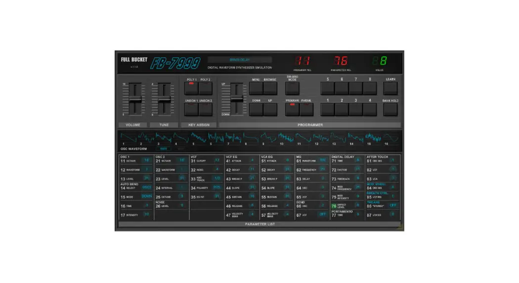 Full Bucket Fb-7999 Digital Waveform Synthesizer Simulation Owner's Manual Full Bucket Fb-7999 Digital Waveform Synthesizer Simulation Owner's Manual
