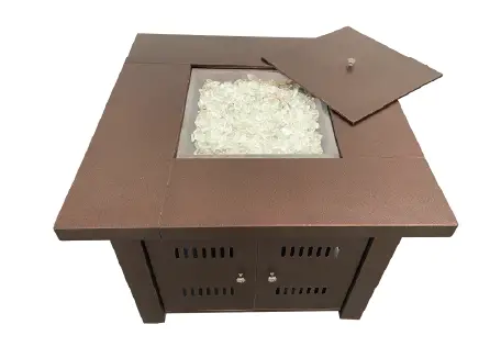 Hiland GS-F-PC Outdoor Gas Firepit-1