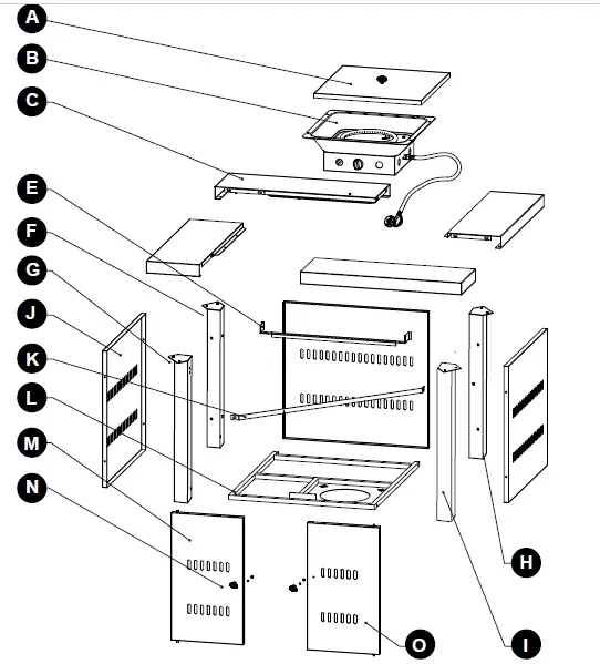 Hiland GS-F-PC Outdoor Gas Firepit-2