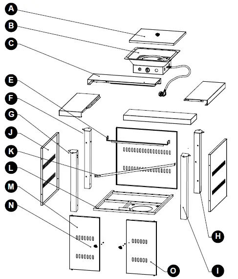 Hiland GS-F-PC Outdoor Gas Firepit-32