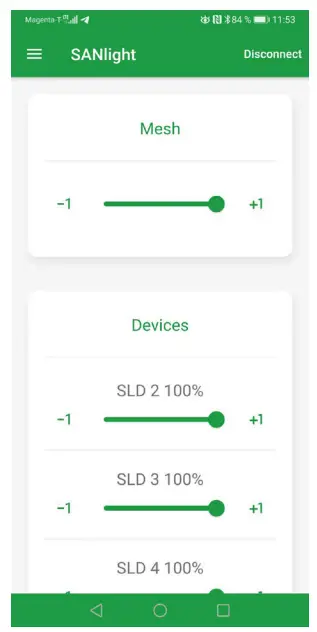 sanlight EVO Series Bluetooth Dimmer - SANlight mesh screen