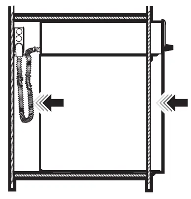 SLIDE OVEN INTO OPENING