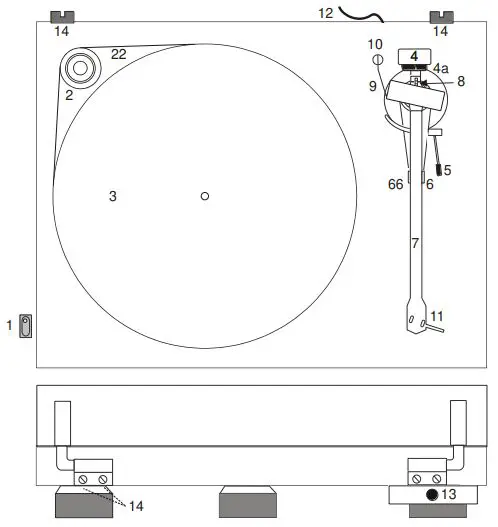 Pro-Jech Pro-Ject Essential II - Controls, Features and connections