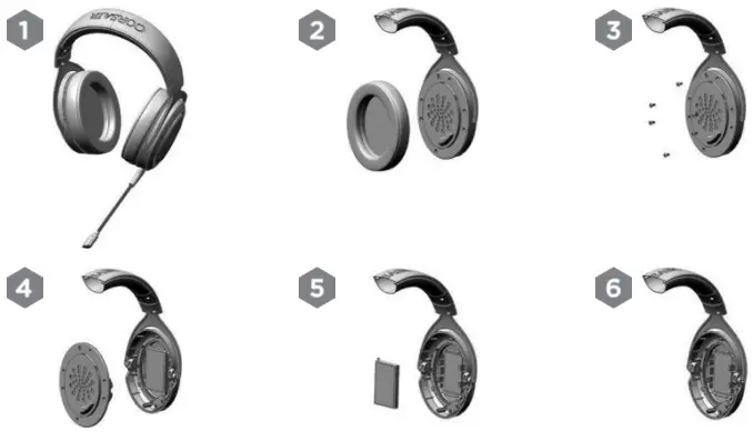 CORSAIR RDA0032 Wireless Gaming Headset - Battery