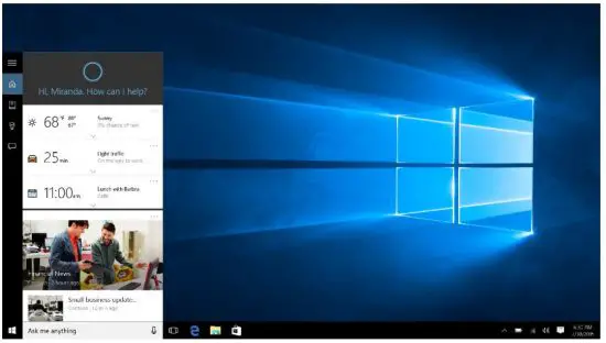 Microsoft Windows 10 Universal Edition Installation - Cortana