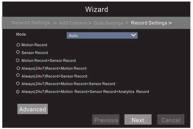 speco technologies N8NRT Smart Management Terminal - Record Settings