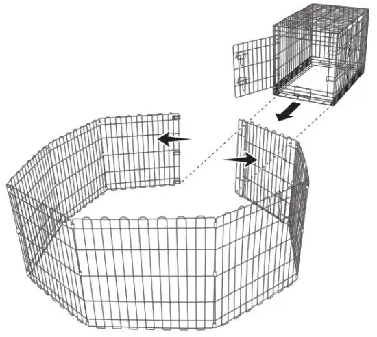 amazon basics 9004-24A Foldable Metal Pet Exercise and Playpen - assembly 6