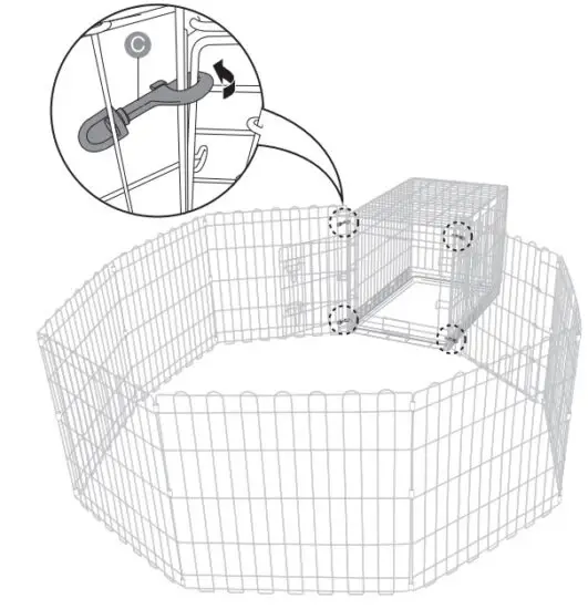 amazon basics 9004-24A Foldable Metal Pet Exercise and Playpen - assembly 7