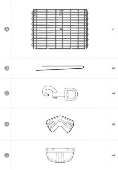 amazon basics 9004-24A Foldable Metal Pet Exercise and Playpen - contents