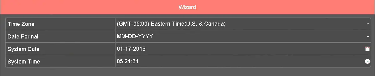 DEFENDER 4K1T4BX 4K Ultra HD Wired 4 Channel Security System with 4 Cameras - TIME & DATE FORMAT