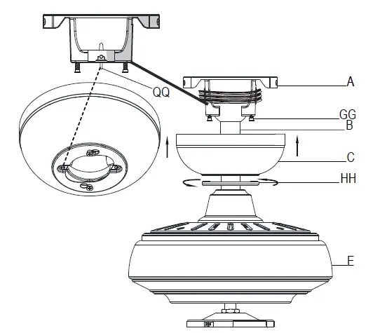 HAMPTONBAY RGB-52SPARD HOLLIS 52-INCH CEILING FAN FIG 15