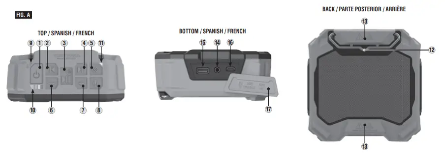 Klein electronics AEPJS3 Bluetooth Speaker with Magnet and Hook - figure 1