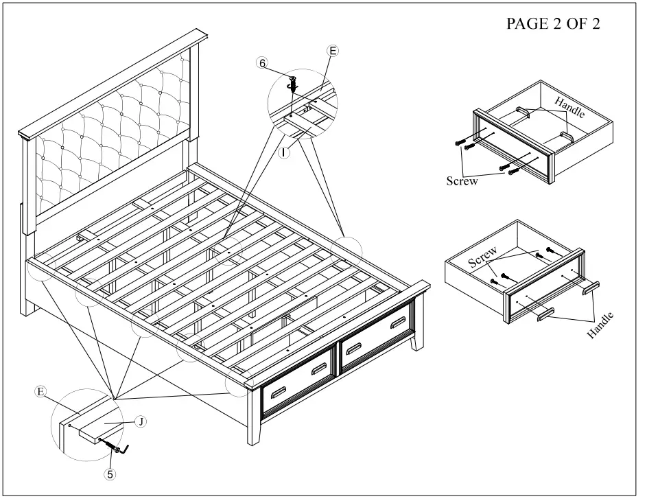 Best Quality Furniture SAN-CK4 Sandy 4 Piece Cappuccino California King Platform Storage Bedroom Set-2