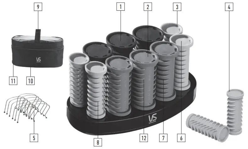 VS SASSOON VSR10A Travel Multi Curls - parts