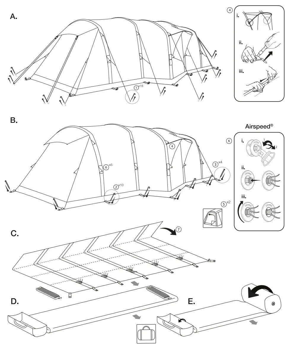 Vango Vesta Air 850XL 8 Man Inflatable AirBeam Tent -fig2