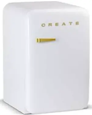 IKOHS Retro Fridge 83 5 Gold Black Fridge with Gold Handle Mini Bar