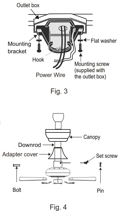 CROSSIO CFL-1074 40 Inch Ceiling Fan with Light and Remote Control - Fig 5