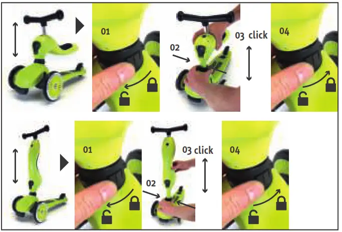 SCOOT AND RIDE HIGHWAYKICK 1 Scooter - Handle-bar height adjustment
