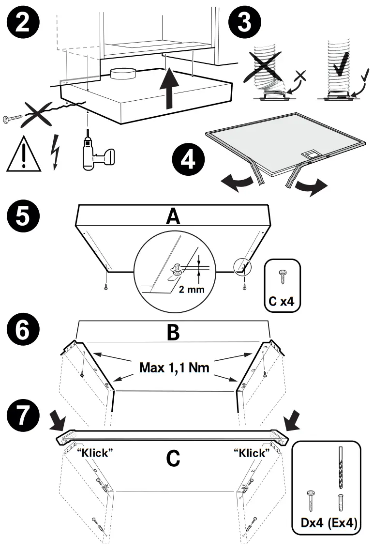 FLEXIT Facet S Facet Kitchen Hood - INSTALLATION 1