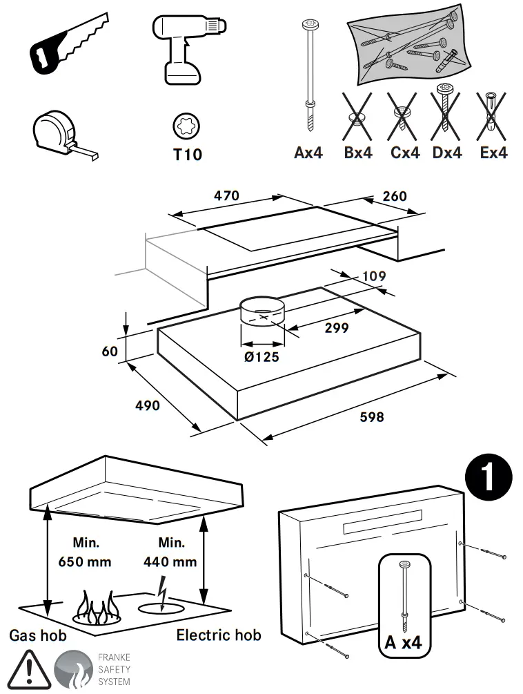 FLEXIT Facet S Facet Kitchen Hood - INSTALLATION