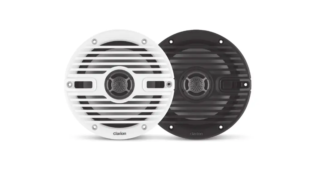 Clarion Cms-651-cwb Two 6.50 Inch 165 Mm Marine Coaxial Loudspeakers With White And Black Classic Grilles Owner's Manual