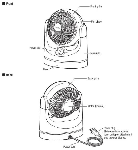 WOOZOO PCF-HE10 Small Oscillating Circulating Fan 1