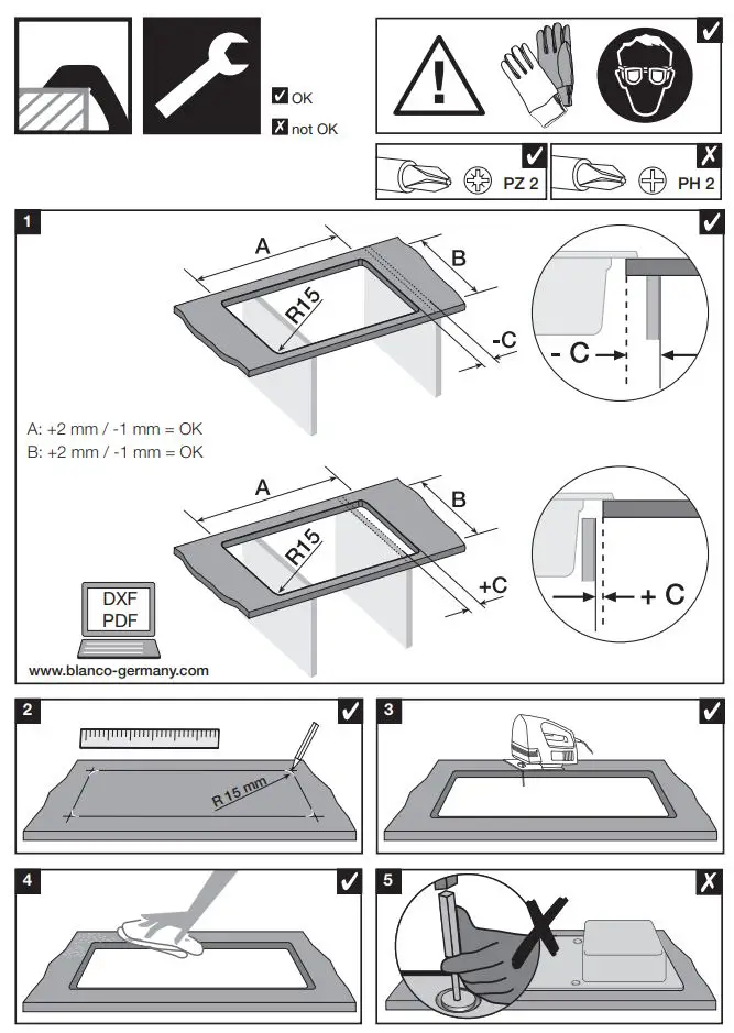 BLANCO 1518909 PLEON 9 InFino Silgranit Comfort Built-in sink Washbasin Instruction Manual - How to use