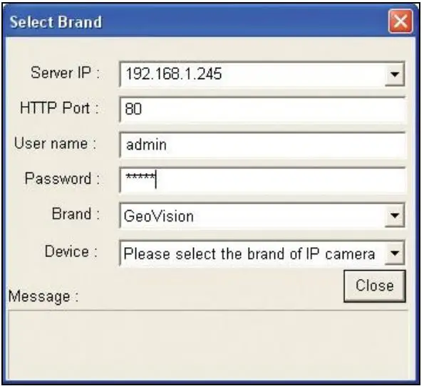 GeoVision GV-NVR - Add Camera.