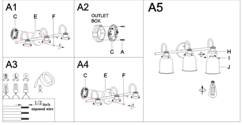 Uolfin-5069513-22-in-3-Light-Matte-Gold-with-Clear-Bell-Glass-Shade-FIG4