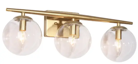 Uolfin-5069513-22-in-3-Light-Matte-Gold-with-Clear-Bell-Glass-Shade-PRODUCT