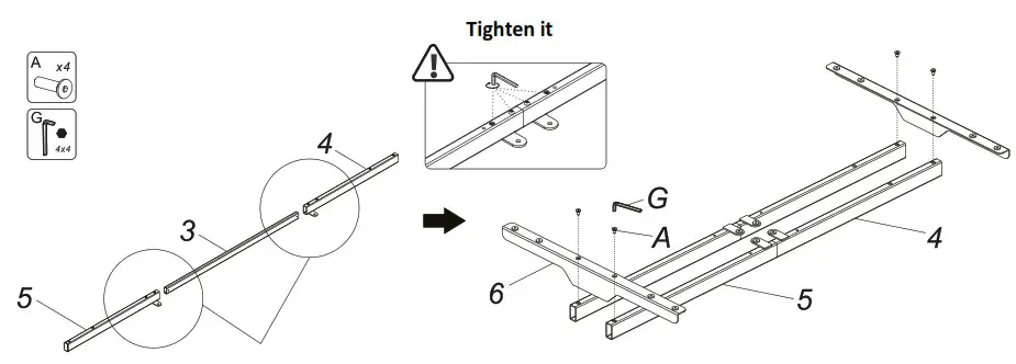 DIGITUS DA 90430 Series Electrically Height Adjustable Desk Frame - Component list 3