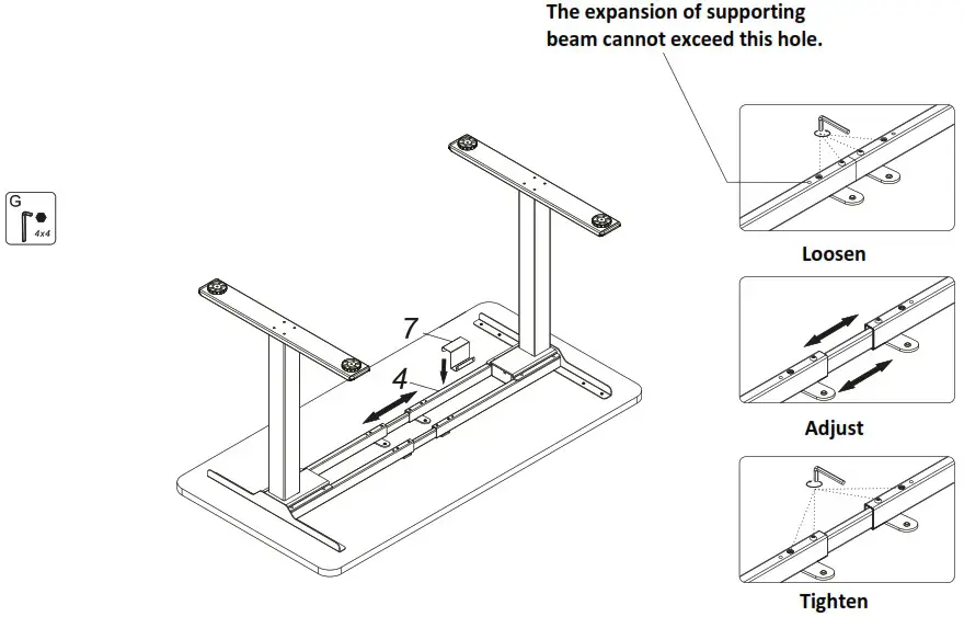 DIGITUS DA 90430 Series Electrically Height Adjustable Desk Frame - Component list 6