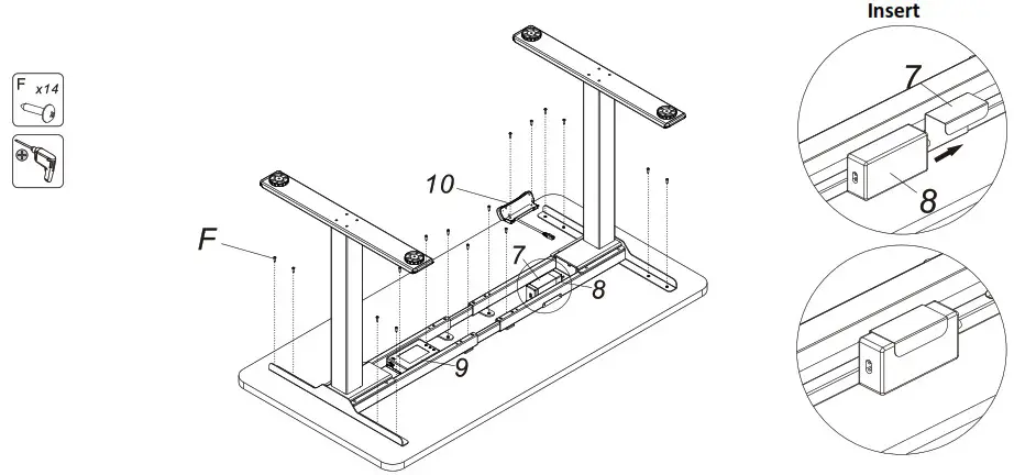 DIGITUS DA 90430 Series Electrically Height Adjustable Desk Frame - Component list 7