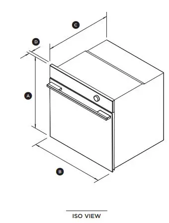 FISHER and PAYKEL OB60SM Series 60cm Oven Owner's Manual - PRODUCT DIMENSIONS