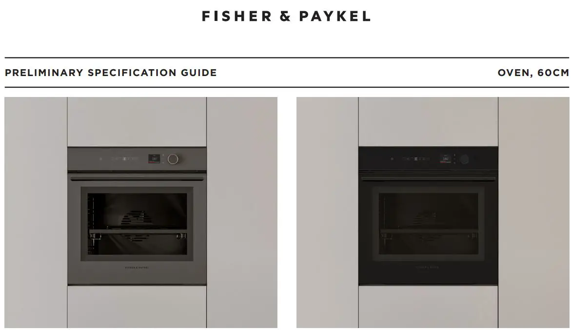 FISHER and PAYKEL OB60SM Series 60cm Oven Owner's Manual