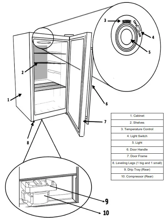 Whynter BR 125SD Compressor Cooling Beverage Refrigerator - fig