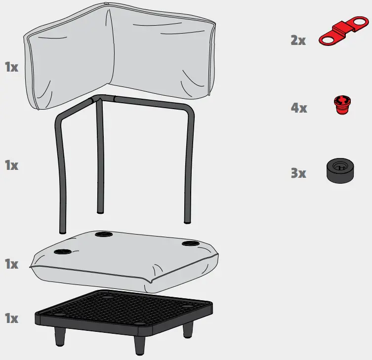 PALETTI CORNER SEAT PACKAGE CONTENTS