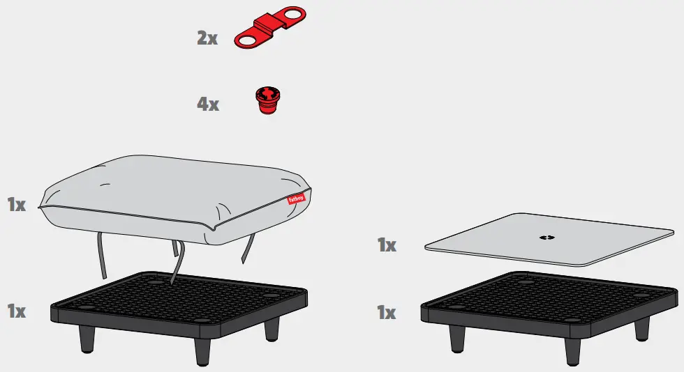 PALETTI HOCKER/TABLE PACKAGE CONTENTS