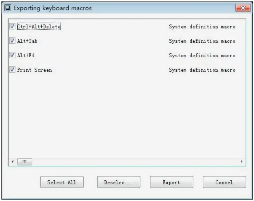 AliExpress MT-9108UP 8-port IP remote control computer KVM switch OSD menu rack 9108UP User Manual - Export keyboard macros