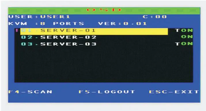 AliExpress MT-9108UP 8-port IP remote control computer KVM switch OSD menu rack 9108UP User Manual - Input the user name