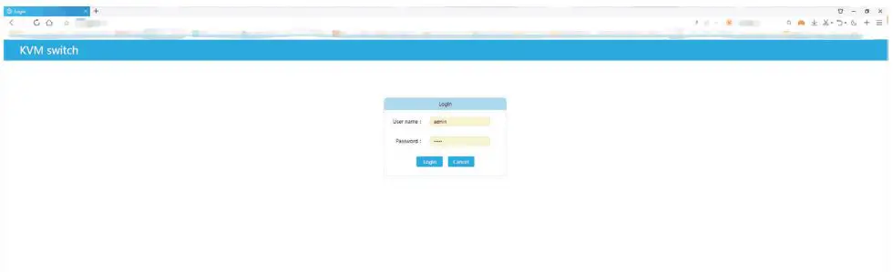 AliExpress MT-9108UP 8-port IP remote control computer KVM switch OSD menu rack 9108UP User Manual - Login equipment