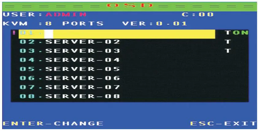 AliExpress MT-9108UP 8-port IP remote control computer KVM switch OSD menu rack 9108UP User Manual - Modify the host name