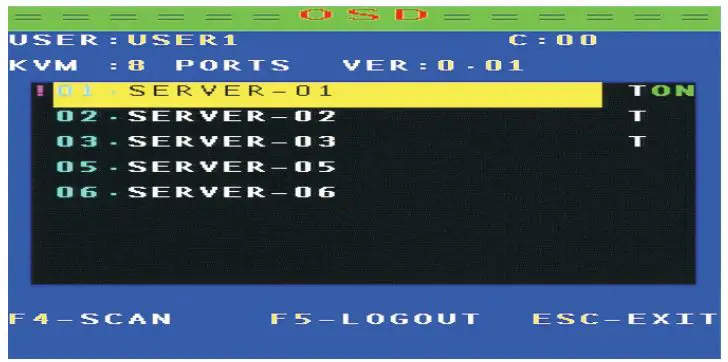 AliExpress MT-9108UP 8-port IP remote control computer KVM switch OSD menu rack 9108UP User Manual - Server 01