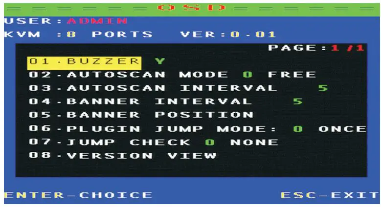 AliExpress MT-9108UP 8-port IP remote control computer KVM switch OSD menu rack 9108UP User Manual - System setting