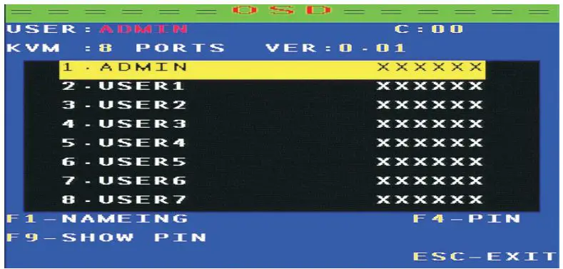 AliExpress MT-9108UP 8-port IP remote control computer KVM switch OSD menu rack 9108UP User Manual - admin