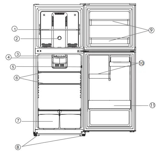 element ENR10TFGBW 10 1 cu ft Top Freezer Refrigerator - Features