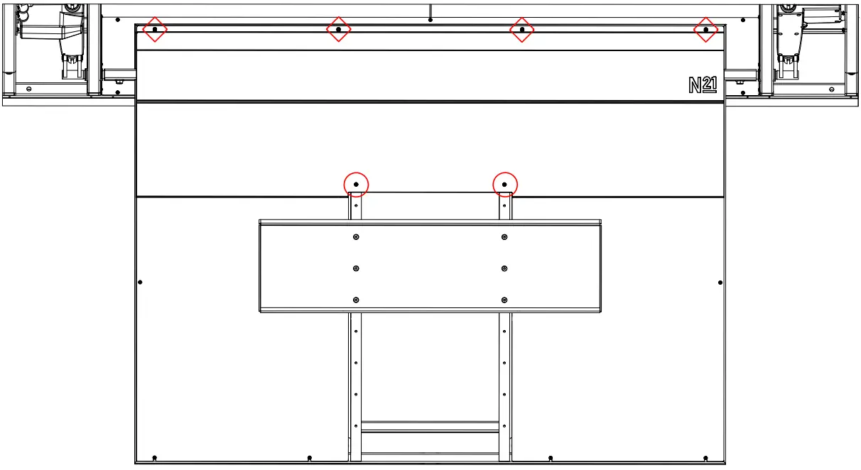 NEXUS 21 CL 65 Professional Grade Flip Down TV - Cable Management
